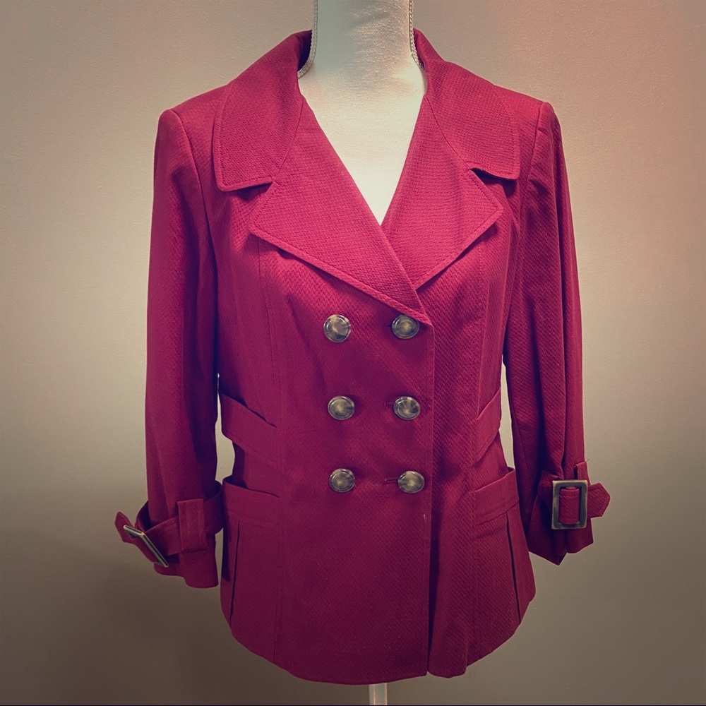 Banana Republic Crimson Double-Breasted Blazer